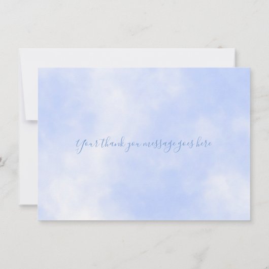 Bleu Clouds de l'or mignon Merci de script (Dos)