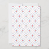 Bleu Cobalt, Corail & Blanc Invitation d'anniversa (Dos)