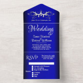 Bleu Cobalt Simplicité Tout En Une Invitation (À l'intérieur)