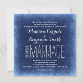 Bleu Cobalt Trouvé Rustique Mariage Invitations (Devant)