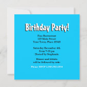 Bleu coeur avec Zebra Impression Invitation (Dos)
