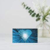 Bleu Coeur carte de visite blanc (Debout devant)