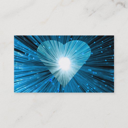 Bleu Coeur carte de visite blanc (Devant)