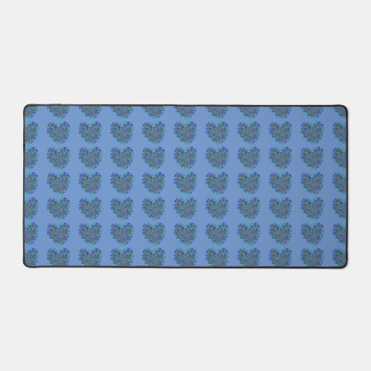 Bleu Coeurs de bureau Mat (Recto)