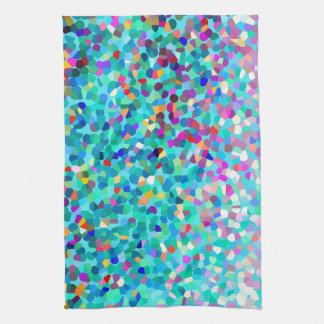 Bleu coloré Multicolore Abstrait serviette de cuis