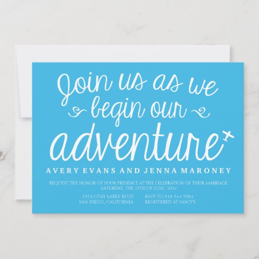 Bleu Commencez notre Faire-part de mariage Avion A (Devant)