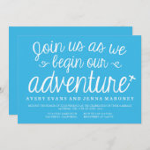 Bleu Commencez notre Faire-part de mariage Avion A (Devant / Derrière)