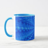 Bleu Concentrique Carré Mug (Gauche)