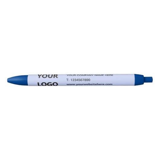 Bleu Concevez votre propre stylo avec logo et texte d'e (Devant)