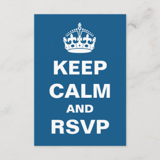 Bleu Conserver le calme Mariage RSVP