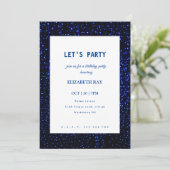 Bleu cool disco invitation anniversaire (Debout devant)
