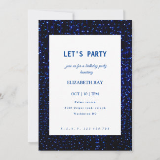 Bleu cool disco invitation anniversaire