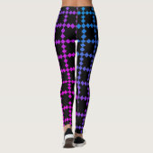 Bleu cool et violet Couleur Carrelage noir Legging (Dos)