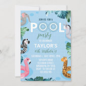 Bleu Cool Pool Boy Invitation Anniversaire (Devant)