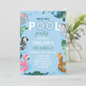 Bleu Cool Pool Boy Invitation Anniversaire (Debout devant)