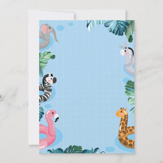 Bleu Cool Pool Boy Invitation Anniversaire (Dos)