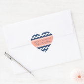 Bleu Coral Chevron Baby shower Favoriser Stickers (Enveloppe)