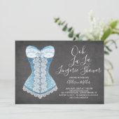 Bleu Corset Lingerie nuptiale Douche Invitation (Debout devant)
