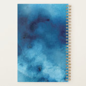 Bleu Couleur Ombre Monogramme Logo Planificateur (Dos)