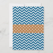 Bleu Cowboy Baby Boy Shower Invitation chevron (Dos)