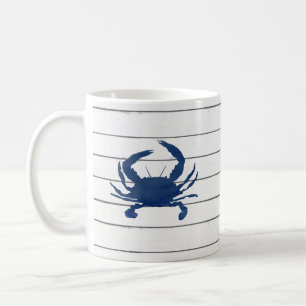 Bleu Crabe Shiplap Coastal Coffee Mug