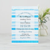 Bleu crackle Gratté Mariage invitations (Debout devant)