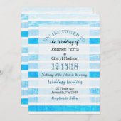 Bleu crackle Gratté Mariage invitations (Devant / Derrière)