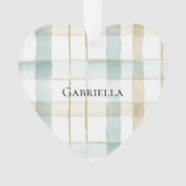 Bleu Crème Blanc Carreaux Rayures Noël (devant)