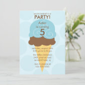 Bleu Crème de glace Cone Invitation d'anniversaire (Debout devant)