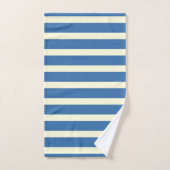Bleu crème rayures (Serviette à main)