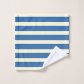 Bleu crème rayures (Gant de toilette)