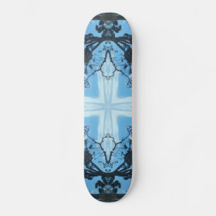 Bleu Cross Nature Motif Skateboard Deck