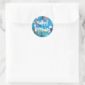 Bleu Cupcakes 'Joyeux anniversaire ' autocollant b (Sac)