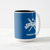 Bleu d'académie d'Armée de l'Air 15 onces. tasse (Devant droit)