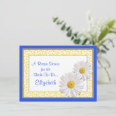 Bleu Daisy Recette Thème Bridal Douche Invitation (Debout devant)