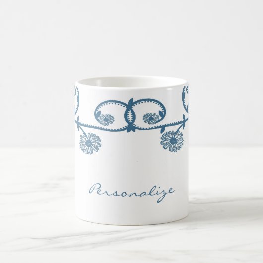 Bleu Daisy Vine café Mug (Centre)