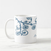 Bleu Daisy Vine café Mug (Gauche)