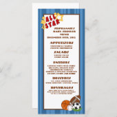 Bleu d'All Star de 25 cartes de menu (Devant / Derrière)