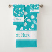 Bleu d'Aqua et blanc Rosebud motifs floraux (En situation)