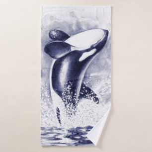Bleu d'aquarelle de baleine d'orque