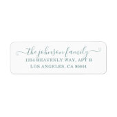 Bleu d'ardoise simple Étiquette de adresse sur bla (Devant)