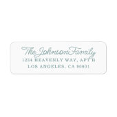 Bleu d'ardoise simple Étiquette de adresse sur bla (Devant)