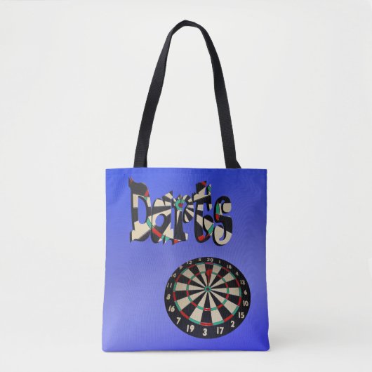 Bleu Darts Logo Dartboard Design, Sac fourre-tout (Devant)