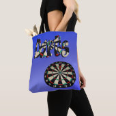 Bleu Darts Logo Dartboard Design, Sac fourre-tout (De près)