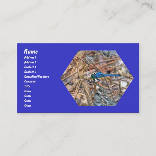 Bleu Dasher Dragonfly Items Carte de visite (Devant)