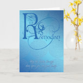 bleu de carte de Ramadan (Fleur jaune)
