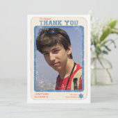 Bleu de carte de remerciements de Mitzvah de barre (Debout devant)