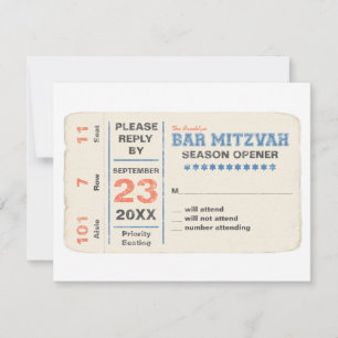 Bleu de carte- de réponse de Mitzvah RSVP de barre