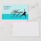Bleu de carte de visite de professeur de yoga (Devant / Derrière)
