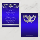Bleu de carte de visite d'information d'invité (Devant / Derrière)